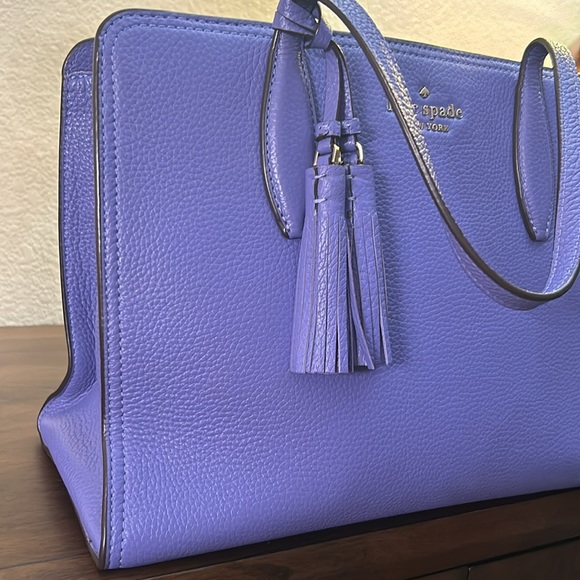 Kate Spade medium top zip satchel WKRU6703 Rowe periwinkle twilight 445 - Picture 2 of 16